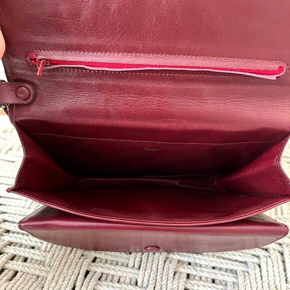 CARTIER Classic Burgundy and Gold Clutch - Picture 7 of 16